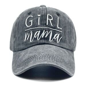 Waldeal Women’s Girl Mama Hat Washed Adjustable Embroidery Gray White